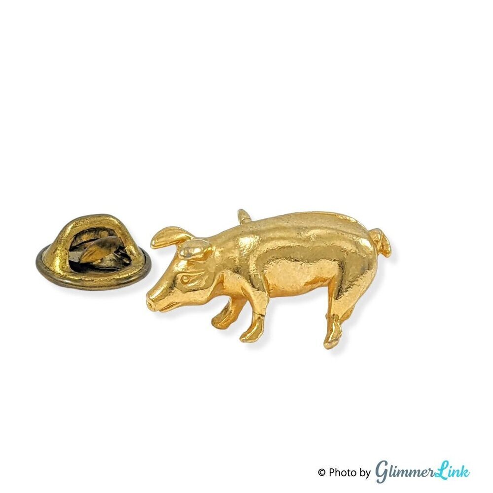 Vintage CAMCO Gold Tone Pig Hog Pin Tie Tack